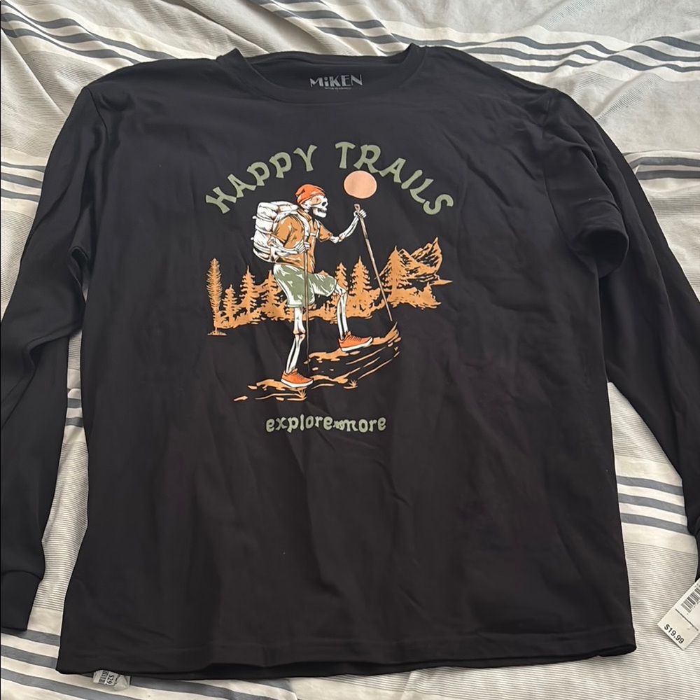 Miken Black Long Sleeve with Orange and Green Graphic